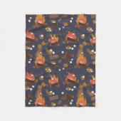 Camping Fire Outdoor Adventure & Marshmallows Fleecedecke (Vorderseite)