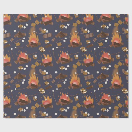 Camping Fire Outdoor Adventure & Marshmallows Geschenkpapier (Flach)