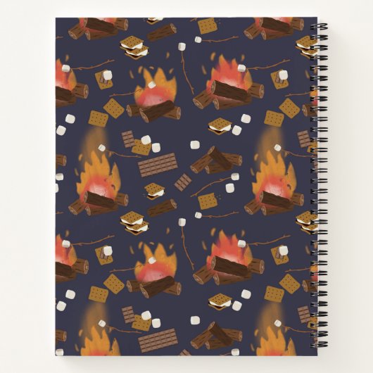 Camping Fire Outdoor Adventure & Marshmallows Notizblock (Rückseite)