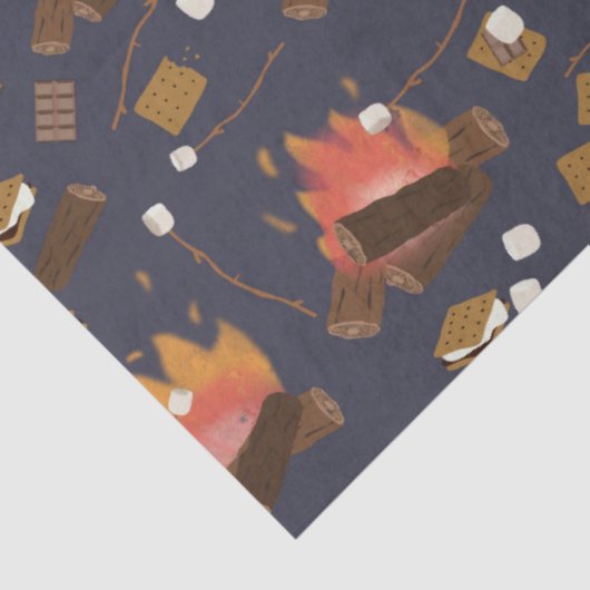 Camping Fire Outdoor Adventure & Marshmallows Seidenpapier (Ausschnitt)