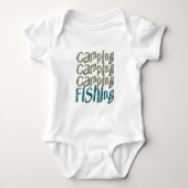 Camping Fischen Baby Strampler (Vorderseite)