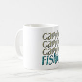 Camping Fischen Kaffeetasse (Vorderseite Links)