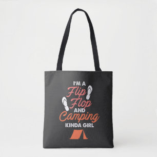 Camping - Flip Flop und Camping-Mädchen Tasche