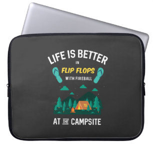 Camping - Flip Flops mit Feuerball Laptopschutzhülle