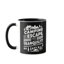Camping Flucht in Ruhe, schwarze Tasse