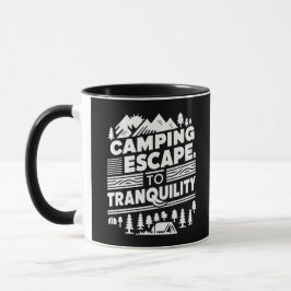Camping Flucht in Ruhe, schwarze Tasse