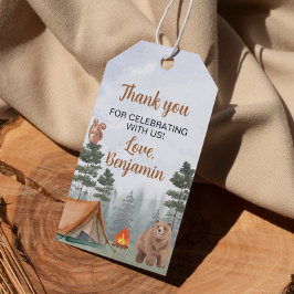 Camping Forest Birthday Party Danke Tag Geschenkanhänger