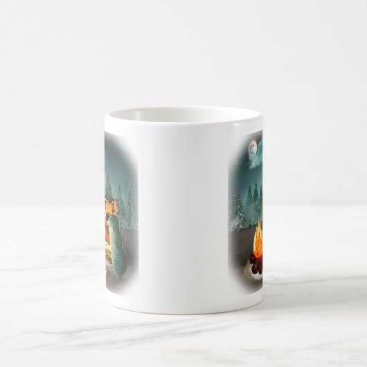 Camping Forest Night Adventure Kaffeetasse (Mittel)