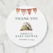 Camping Forest Watercolor Kinderdusche Geschenkanhänger (Vorderseite)