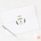 Camping Forest Watercolor Kinderdusche Runder Aufkleber (Umschlag)