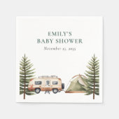 Camping Forest Watercolor Kinderdusche Serviette (Vorderseite)