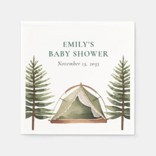 Camping Forest Watercolor Kinderdusche Serviette