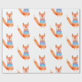 Camping Fox Geburtstagsparty Geschenkpapier (Flach)
