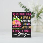 Camping-Freunde sind wie eine kleine Gang Postkarte (Stehend Vorderseite)