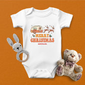 Camping Frohe Weihnachts-Rentier Personalisierter  Baby Strampler