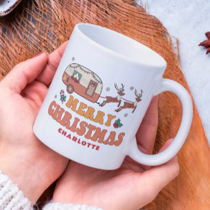 Camping Frohe Weihnachts-Rentier Personalisierter Kaffeetasse