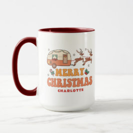 Camping Frohe Weihnachts-Rentier Personalisierter  Tasse