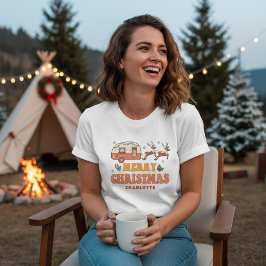 Camping Frohe Weihnachts-Rentier Personalisierter  Tri-Blend Shirt