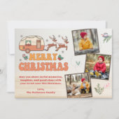 Camping Frohe Weihnachtsfoto Collage Rentier Feiertagskarte (Vorderseite)