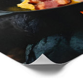 Camping Frühstück Vergnügen: Bacon und Eier Poster (Ecke)