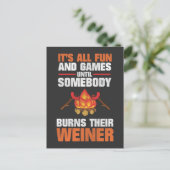 Camping Funny Family Campfire Weiner Postkarte (Stehend Vorderseite)