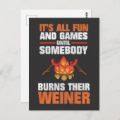 Camping Funny Family Campfire Weiner Postkarte (Vorne/Hinten)
