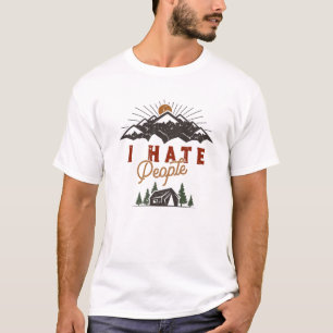 Camping Funny ich Hasse Menschen Retro Graphic Hik T-Shirt