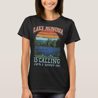 Camping für Angeln Retro Schifffahrtsgesellschaft  T-Shirt