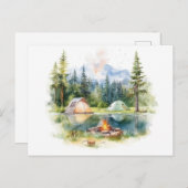 Camping für Aquarellbilder Postkarte (Vorne/Hinten)