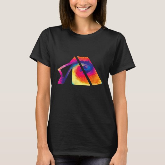 Camping für Camper Multicolor Gefärbte Krawatte Ca T-Shirt (Vorderseite)