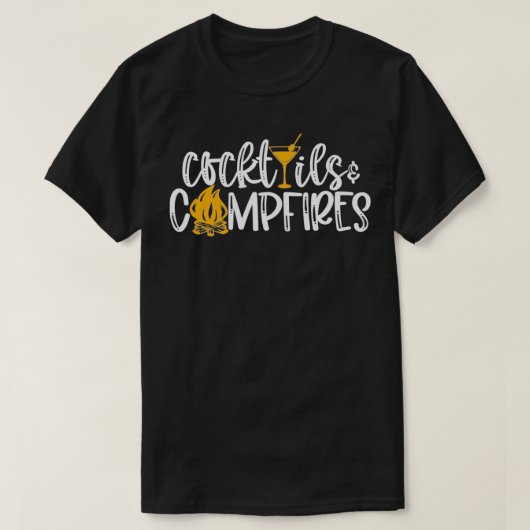 Camping für Campingplätze und Cocktails T-Shirt (Design vorne)