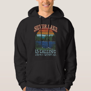 Camping für das Angeln Retro Seeblick Silver Hoodie