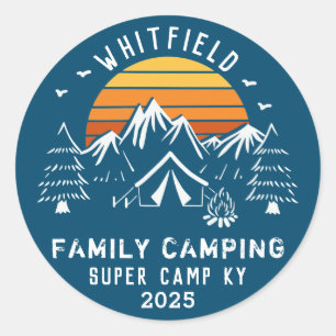 Camping für den Familienurlaub Runder Aufkleber