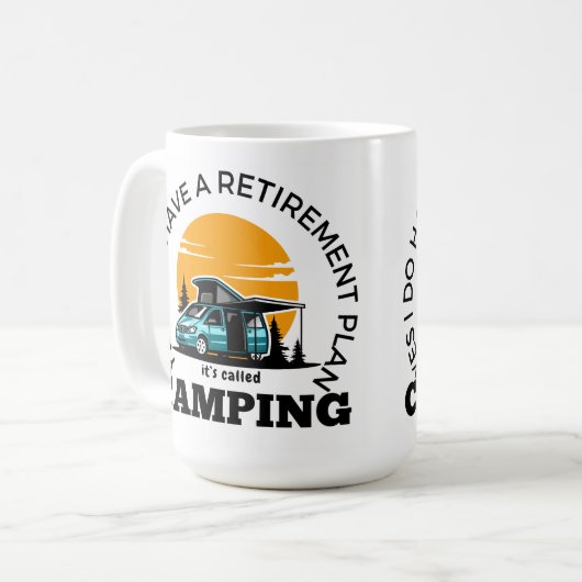 Camping für den Rentenplan - T - Shirt Kaffeetasse (Vorderseite Links)