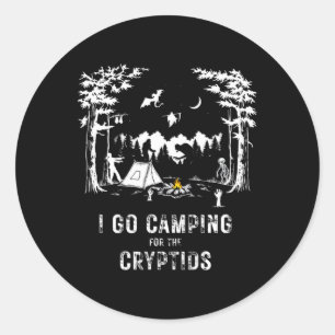 Camping für die Kryptiden Bigfoot Mothman Alien Sa Runder Aufkleber