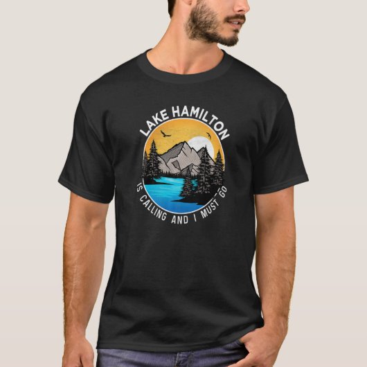 Camping für Fischerboote Lakeview See Hamilton T-Shirt (Vorderseite)