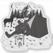 Camping für Musik zum Feiern von Valentinstag Aufkleber (Vorderseite)