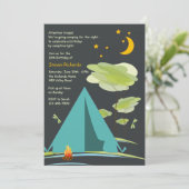 Camping für Nacht Einladung (Stehend Vorderseite)