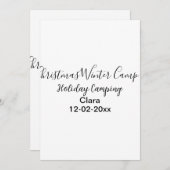 Camping für Winterurlaub Einladung (Vorne/Hinten)