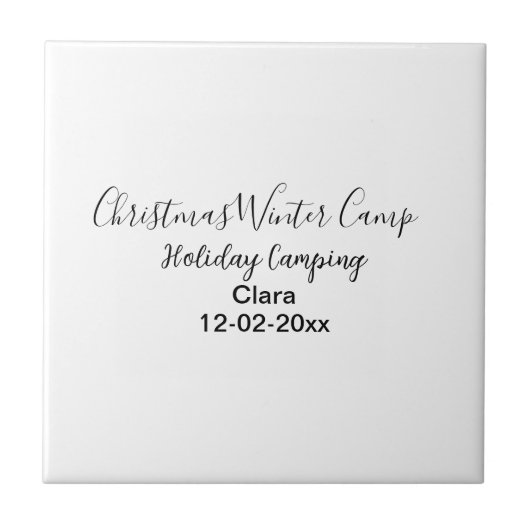 Camping für Winterurlaub Fliese (Vorderseite)