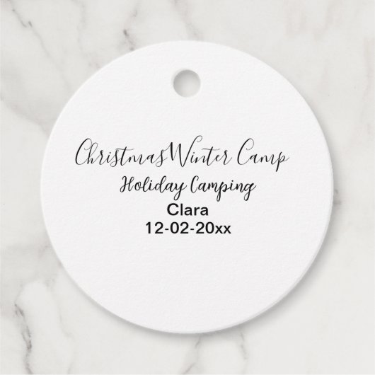 Camping für Winterurlaub Geschenkanhänger (Vorderseite)