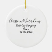 Camping für Winterurlaub Keramik Ornament (Hinten)