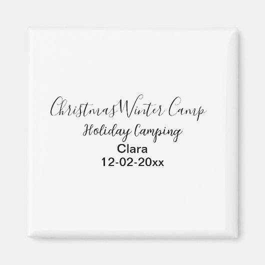 Camping für Winterurlaub Magnet (Vorne)