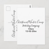 Camping für Winterurlaub Postkarte (Vorne/Hinten)