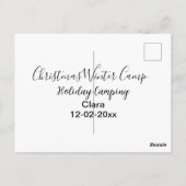 Camping für Winterurlaub Postkarte (Rückseite)