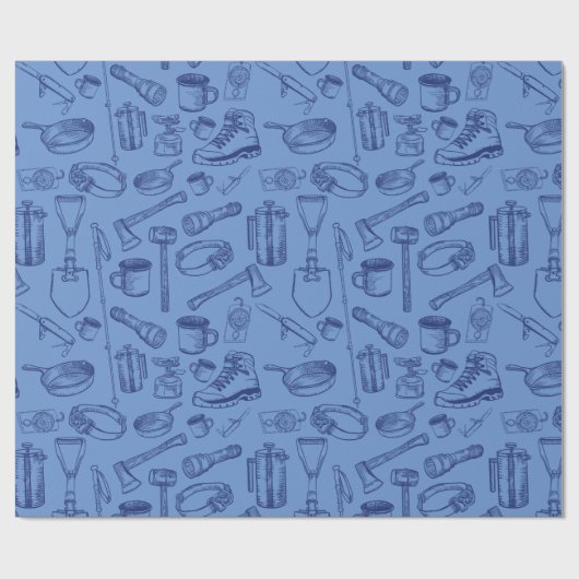 Camping Gear Wrapping Paper Geschenkpapier (Flach)