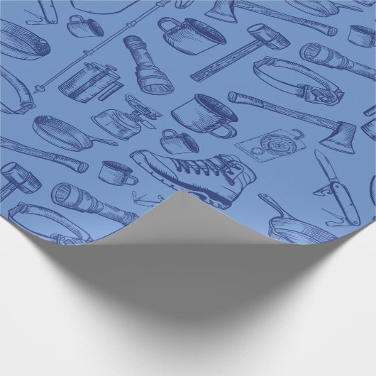 Camping Gear Wrapping Paper Geschenkpapier (Ecke)