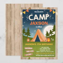 Camping Geburtstag Einladung Camp Out Party