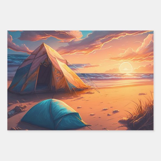 Camping Geburtstag Geschenkpapier Set (Vorderseite 3)