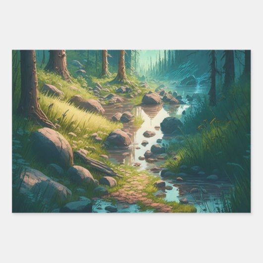 Camping Geburtstag Geschenkpapier Set (Vorderseite 2)